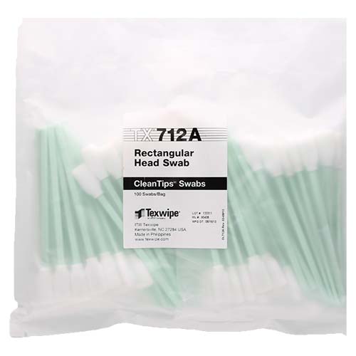 TX712A TEXWIPE CLEANFOAM RECTANGULAR HEAD FOAM CLEANROOM SWAB Поролоновые свабы для чистых помещений и лабораторий.Насадка: Поролон 100%; ручка: Полипропилен 100%. Упаковка:100 тампонов