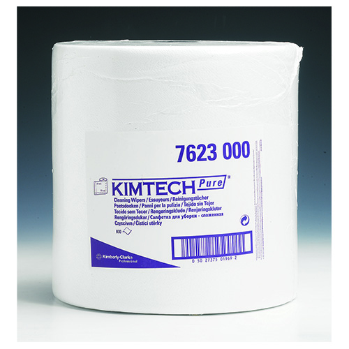 7623 KIMTECH PURE Протирочный материал из полипропилена для чистых помещений класса ISO 7-8.Размер салфетки 38х34см, 600 салфеток/рулон
