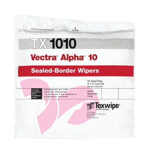 TX1010 TEXWIPE VECTRA®ALFA®10 POLYESTER CLEANROOM WUPERS Протирочные салфетки для чистых помещений класса ISO 2.Р-р 23х23 см, 100шт./упак. Полиэстер 100%