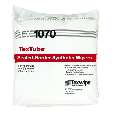 TX1070 TEXWIPE TEXTUBE® DRY POLYESTER CLEANROOM WIPERS Протирочные для чистых и стерильных помещений класса ISO3-8, р-р 23х23 см, 100шт./упак. Полиэстер 100%