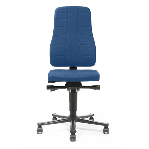 9643-6802 BIMOS ALL-IN-ONE HIGHLINE 2 CHAIRS WITH CASTORS Лабораторное кресло  на колесной базе для лабораторий и производств. Высота регулировки  450-600мм. Материал покрытия: Ткань. Цвет: Синий