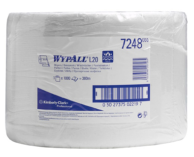 арт.7248-WYPALL*L20 Протирочные салфетки-Большой рулон, в упаковке 1 Рулон x 1000 листов, размером 38,0 x 23,5см