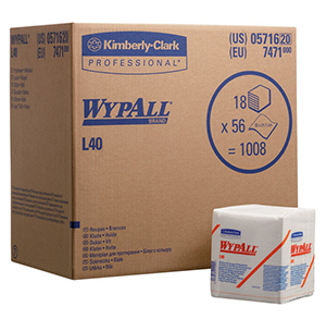 арт.7471-WYPALL*L40 Протирочные салфетки-Сложенные в 1/4,в упаковке 18 пачек по 56 листов, размером 33,0 x 32,0 см