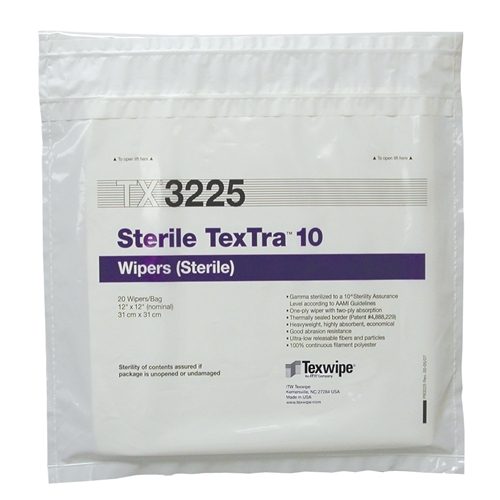 арт.TX3225-Cтерильные салфетки  TEXWIPE для чистых помещений класса ISO3, в упаковке 100 салфеток, размер 30х30см