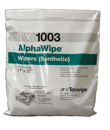 арт.TX1003-Салфетки AlphaWipe®  для чистых помещений класса ISO4, в упаковке 250 салфеток, размер 28х31см