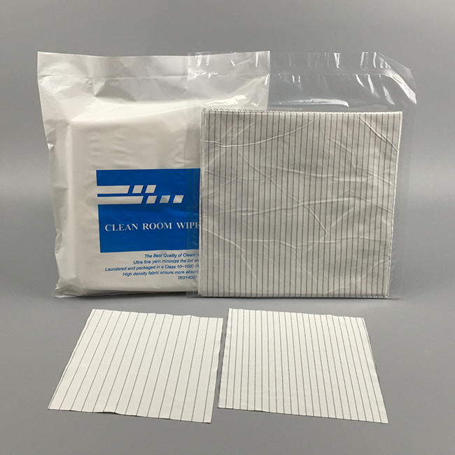 JW18022-4ESD JEJOR Безворсовые антистатические салфетки для чистых помещений ISO 4, р-р 10х10см, 400шт./упак.100% Микрофибра,корбоновая нить