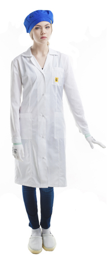 Лабораторный женский халат VAE-W для чистых помещений ISO 6-8(GMP С - D)