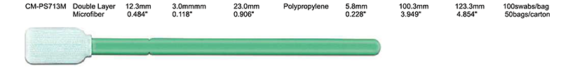 CM-PS713M LARGE SAMPLING MICROFIBER CLEANROOM SWAB LOW TOC