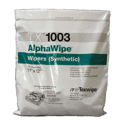TX1003 TEXWIPE ALPHAWIPE® DRY CLEANROOM WIPERS Полиэстеровые салфетки для чистых помещений класса ISO4.Р-р 28х31 см, 250шт./упак. Полиэстер 100%