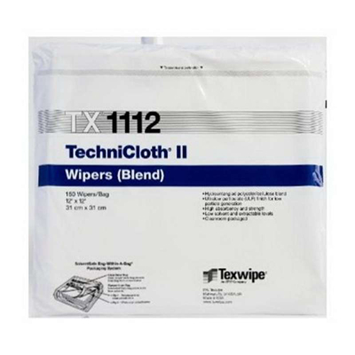 TX1112 TEXWIPE TECHNICLOTH®II DRY NONWOVEN CLEANROOM WIPERS Протирочные салфетки для чистых помещений класса ISO5.Размер 31х31 см, 150шт./упак. Полиэстер 45%, Целлюлоза 55%