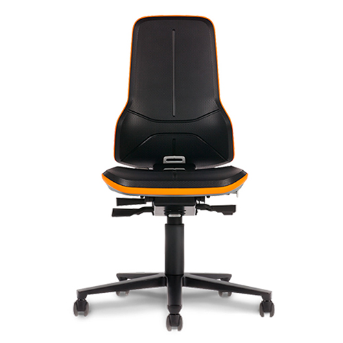 9563-9588-2000 BIMOS NEON 2 CHAIRS WITH CASTORS Лабораторное кресло  на колесной базе для лабораторий и производств. Высота регулировки  450-620мм. Материал покрытия: Пенополиуретан